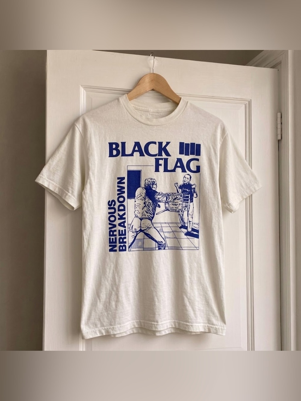 Black Flag Nervous Breakdown Cream Punk Rock Band Graphic T-Shirt